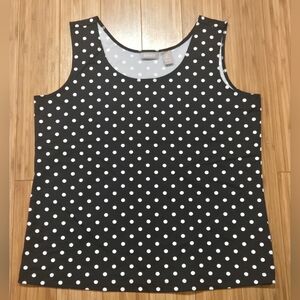 NWOT Chico's Black and White Polka Dot Tank Top